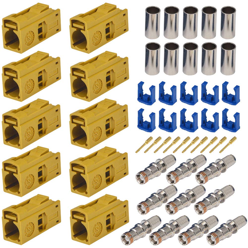 Amazon.com: onelinkmore Fakra K Female Connector Curry,Crimp for